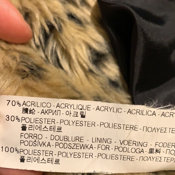 Zara trf leopard animal  fur hooded jacket size xs - Picture 9 of 9